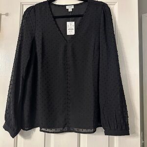 J Crew Factory Clip Dot V Neck Top